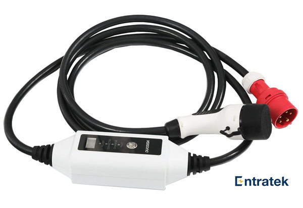 Entratek Mobiles Ladegerät Power Flex mit CEE-Stecker  (22 kW | 32 A) 8 m-Kabel